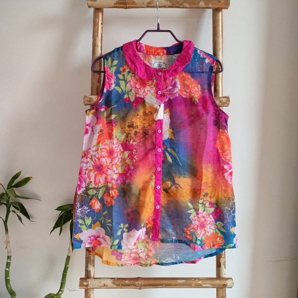 💚 Lee Cooper Neon Floral Top - Picture 16 of 16